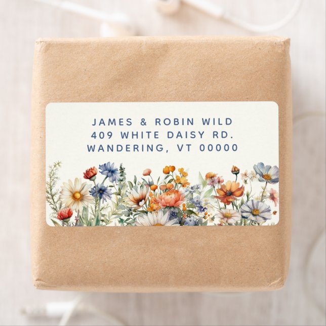 Wildflowers Border Large shipping labels (Insitu)