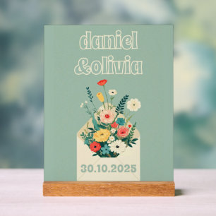 Wildflowers Botanical Garden Wedding Acrylic Sign