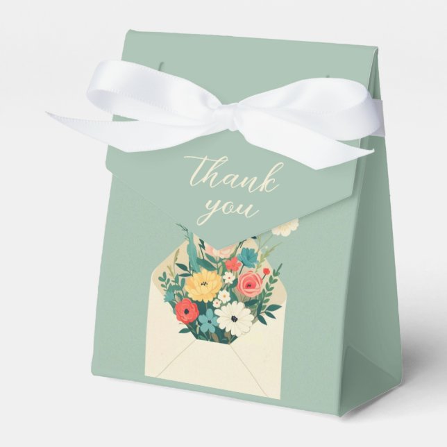 Wildflowers Botanical Garden Wedding Favour Box (Front Side)