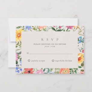 Wildflowers Botanical Garden Wedding RSVP Card