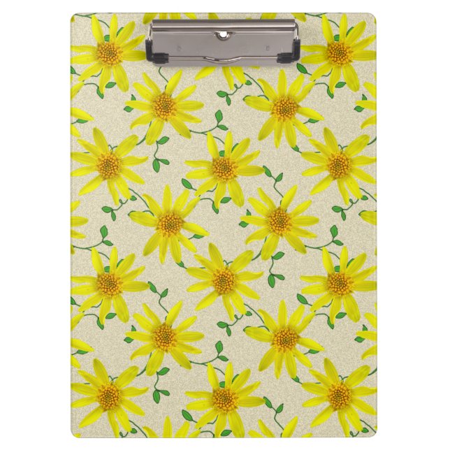 Wildflowers Botanical Garden Yellow on any Colour Clipboard (Front)