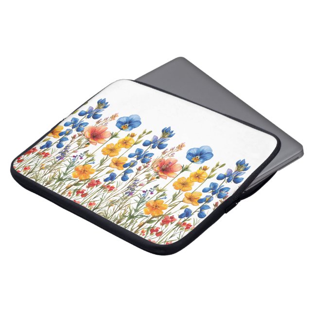 wildflowers botanical nature garden laptop sleeve (Front Top)