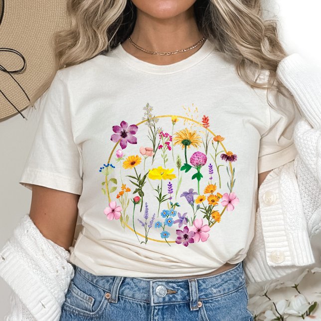Wildflowers Botanical Pressed Flowers T-Shirt (Creator Uploaded)