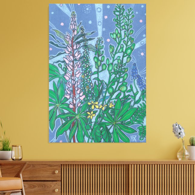 Wildflowers Bouquet Bluebonnet Flowers Floral Art Canvas Print (Insitu(LivingRoom))