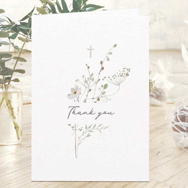 wildflowers bouquet religious Thank you card (Creator Uploaded)