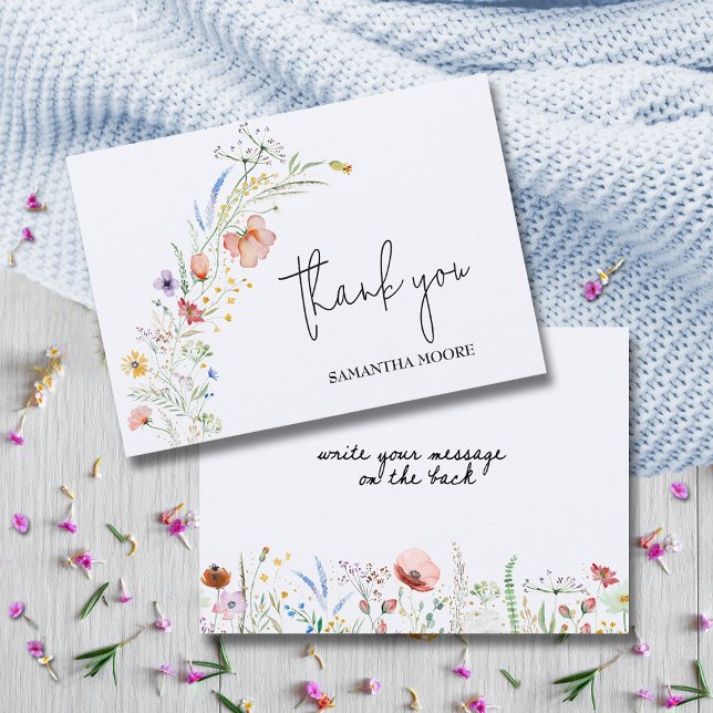Wildflowers Boy Baby Shower Thank You Card (Creator Uploaded)