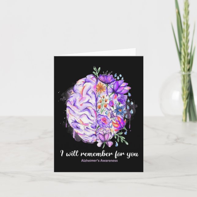 Wildflowers Brain Remember For You Alzheimer Brain Card (Front)