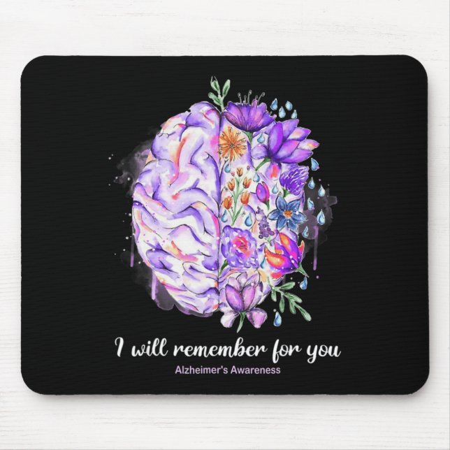 Wildflowers Brain Remember For You Alzheimer Brain Mouse Mat (Front)