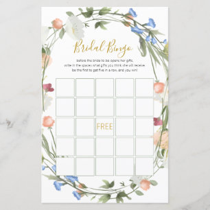  Wildflowers Bridal Shower Bingo Game