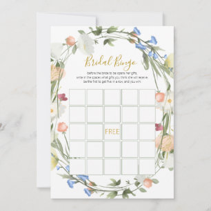  Wildflowers Bridal Shower Bingo Game Holiday Card
