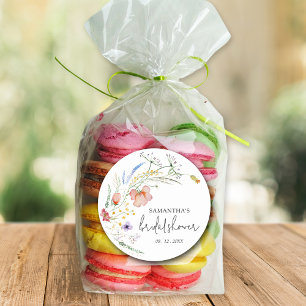 Wildflowers Bridal Shower Classic Round Sticker