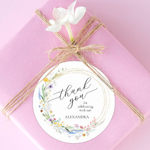 Wildflowers Bridal Shower Classic Round Sticker