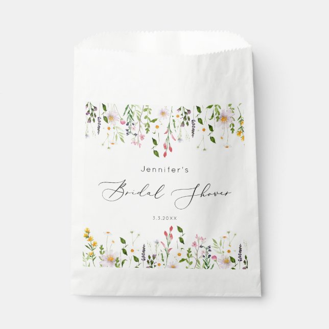 Wildflowers bridal shower favour bags (Front)