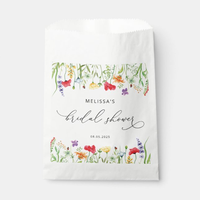 Wildflowers Bridal Shower Favour Bags (Front)