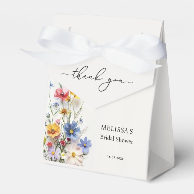Wildflowers Bridal Shower Favour Box (Front Side)