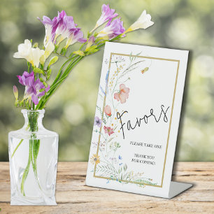 Wildflowers Bridal Shower Favours Pedestal Sign