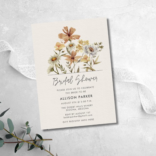 Wildflowers Bridal Shower Invitation (Wildflowers Bridal Shower Invitation)
