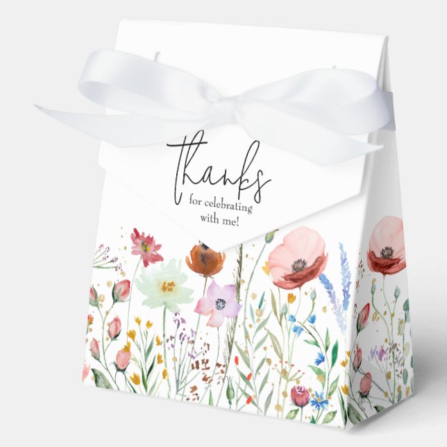 Wildflowers Bridal Shower Large Tent Favour Box (Front)