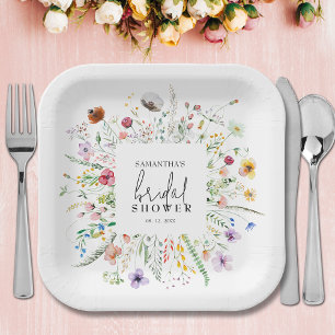 Wildflowers Bridal Shower Paper Plate