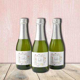 Wildflowers Bridal Shower Sparkling Wine Label