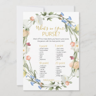Wildflowers Bridal What's in Your  Purse game Invitation
