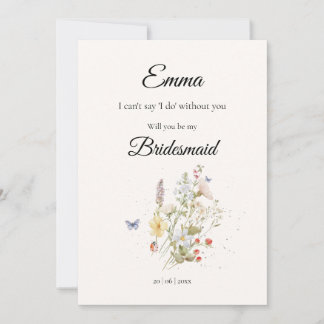 Wildflowers Bridesmaid Proposal Invitation