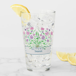 Wildflowers Bridesmaid Wedding Glasses