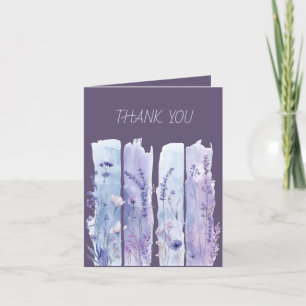 Wildflowers Brushstrokes Purple and Lavender Thank You Card