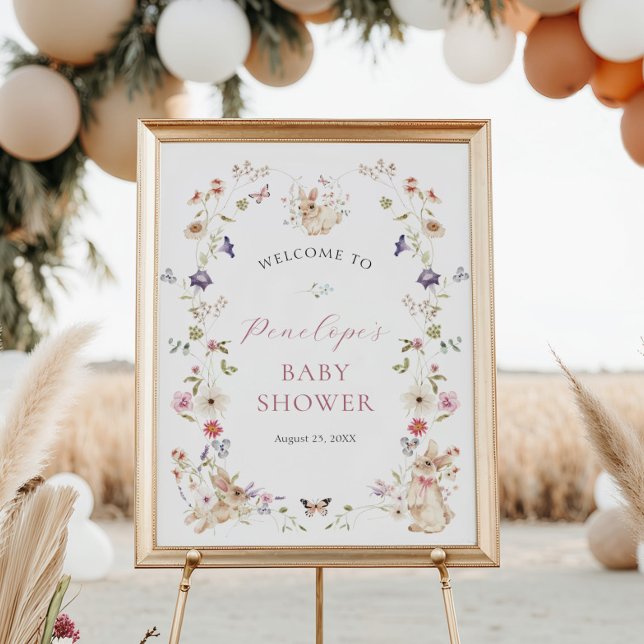 Wildflowers & Bunnies Baby Shower Poster (Creator Uploaded)