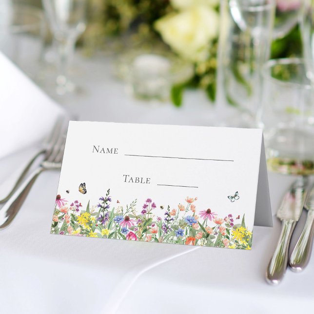 Wildflowers & Butterflies Bridal Shower Place Card (Creator Uploaded)