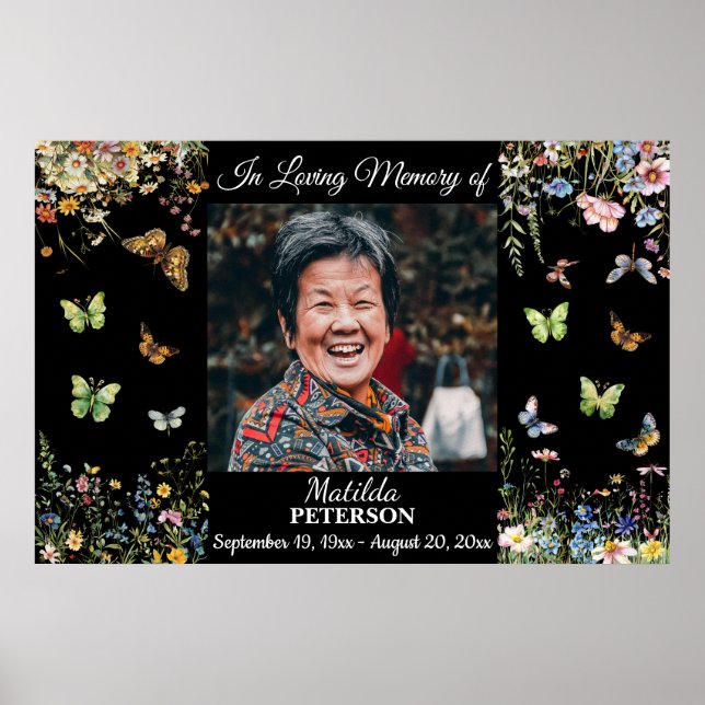 Wildflowers Butterflies Celebration Of Life  Poster (Front)