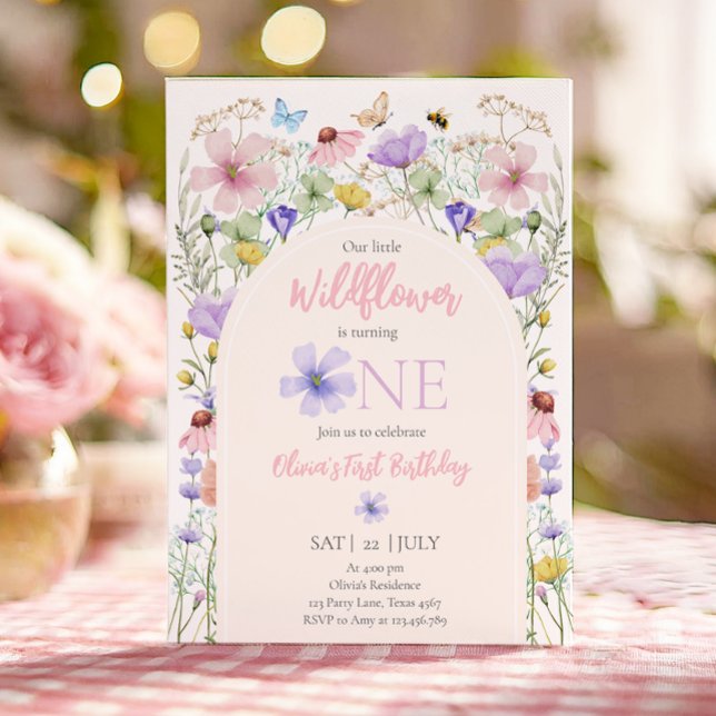 Wildflowers Butterflies Floral Boho Girl Birthday Invitation (Creator Uploaded)