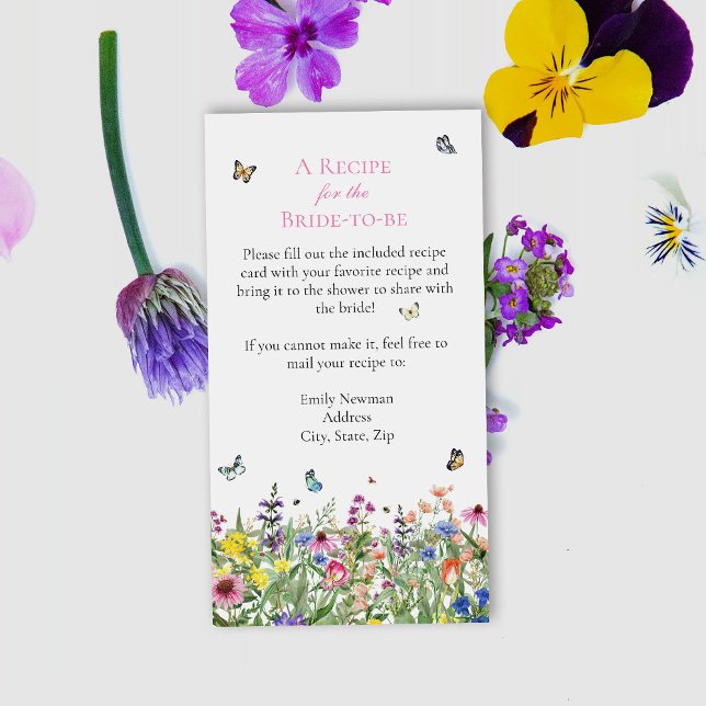 Wildflowers & Butterflies Recipe Request Enclosure Card (Creator Uploaded)