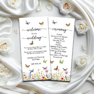 Wildflowers Butterflies Wedding Ceremony Program
