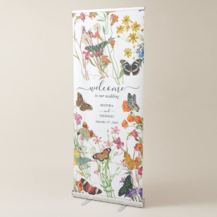 Wildflowers Butterflies Wedding Welcome Sign