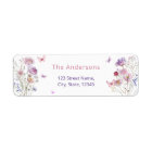 Wildflowers Butterfly Elegant Return Address Label