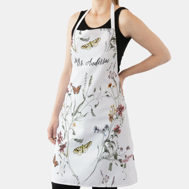 Wildflowers Butterfly Personalised Apron (Insitu)