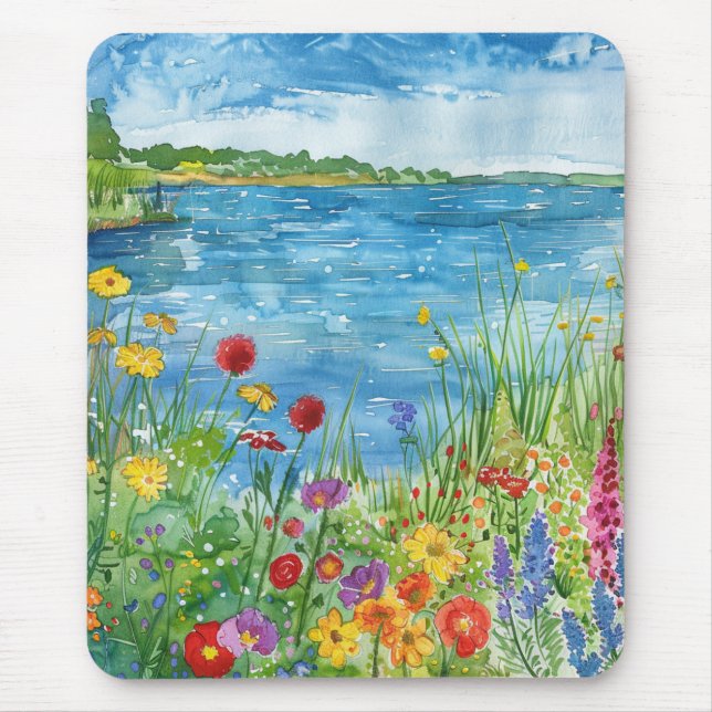 Wildflowers by a Lake Mouse Mat (Front)