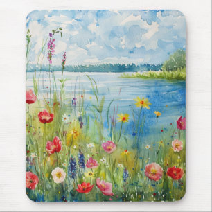 Wildflowers by a Lake Mouse Mat