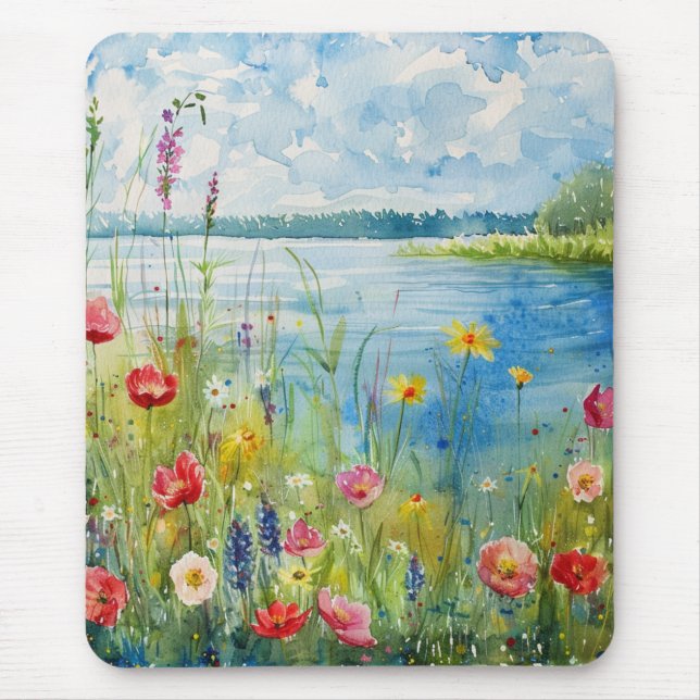 Wildflowers by a Lake Mouse Mat (Front)
