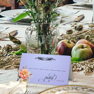 Wildflowers & Calligraphy - Sky Blue Place Card