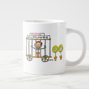 Wildflowers Cartoon Funny Flower Lover Gardener Large Coffee Mug