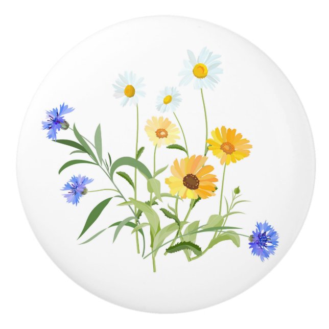 Wildflowers Ceramic Knob (Front)
