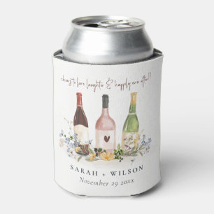 Wildflowers Cheers to Love Wine Bottles Wedding Can Cooler