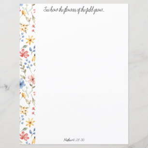 Wildflowers Christian Stationery