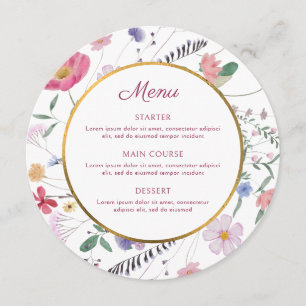 Wildflowers Circle Round Menu