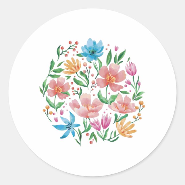 Wildflowers Classic Round Sticker (Front)