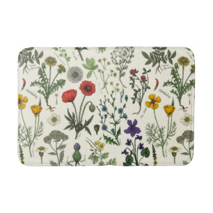Wildflowers collage bath mat
