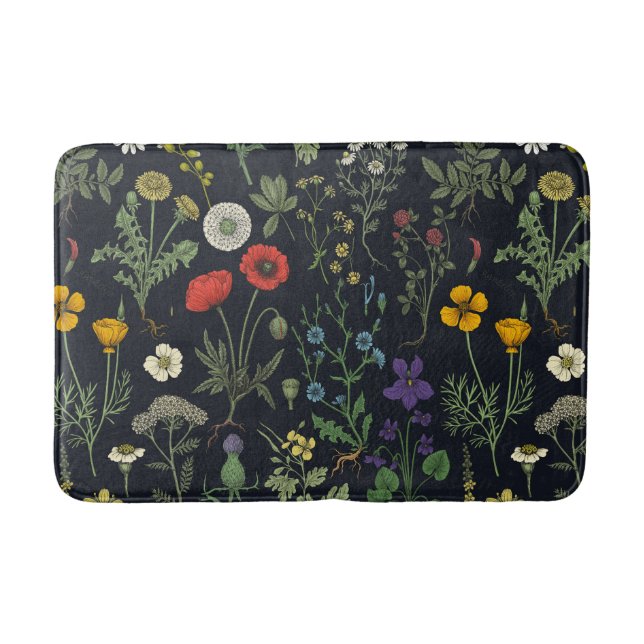 Wildflowers collage bath mat (Front)