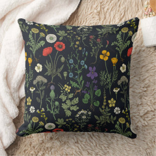 Wildflowers collage cushion